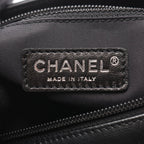 Chanel Tote Paris Biarritz PM Black Canvas Leather PM — view 4