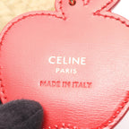 Celine Charm Triomphe Pon Key Ring Natural Red Leather Key Holder — view 3