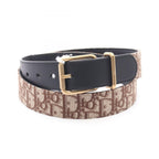 Dior Belt Oblique Brown Canvas Leather