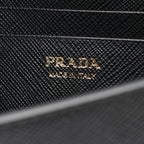 Prada Shoulder Bag Saffiano Triangle Logo Black Leather — view 4