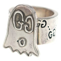 Gucci GG Logo All Over Pattern Ghost Ring Silver