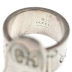 Gucci GG Logo All Over Pattern Ghost Ring Silver