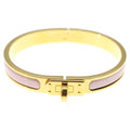 Hermes Mini Click Kelly Enamel Bracelet Gold Pink
