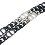 Dior CD Icon Chain Link Necklace Silver Black — view 6