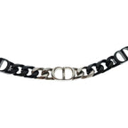 Dior CD Icon Chain Link Necklace Silver Black — view 4