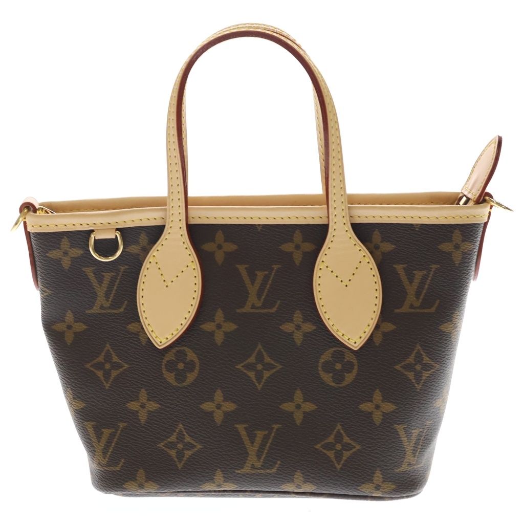 Louis Vuitton Monogram Neverfull BB 2-Way Shoulder Bag Brown Leather Gold