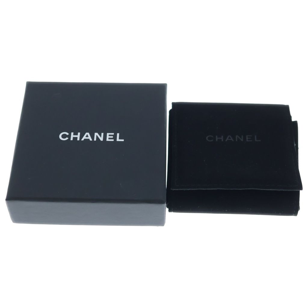 Chanel CC Logo Rhinestone Brooch Pin Badge Navy Blue — view 6