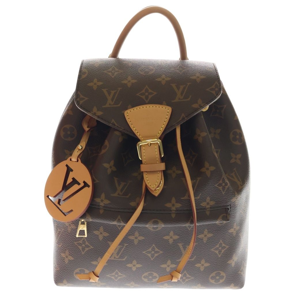 Louis Vuitton Monogram Montsouris NM PM Backpack Brown Leather Gold