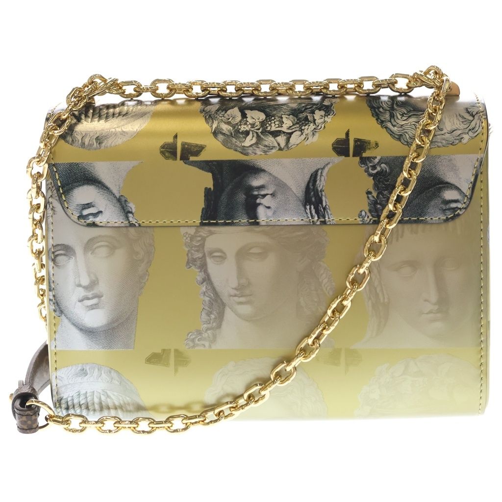 Louis Vuitton Fornasetti Collection Monogram Twist MM Shoulder Bag Chain Yellow — view 2