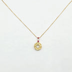 Celine Ruby Diamond Yellow Gold Necklace 42 cm — view 5