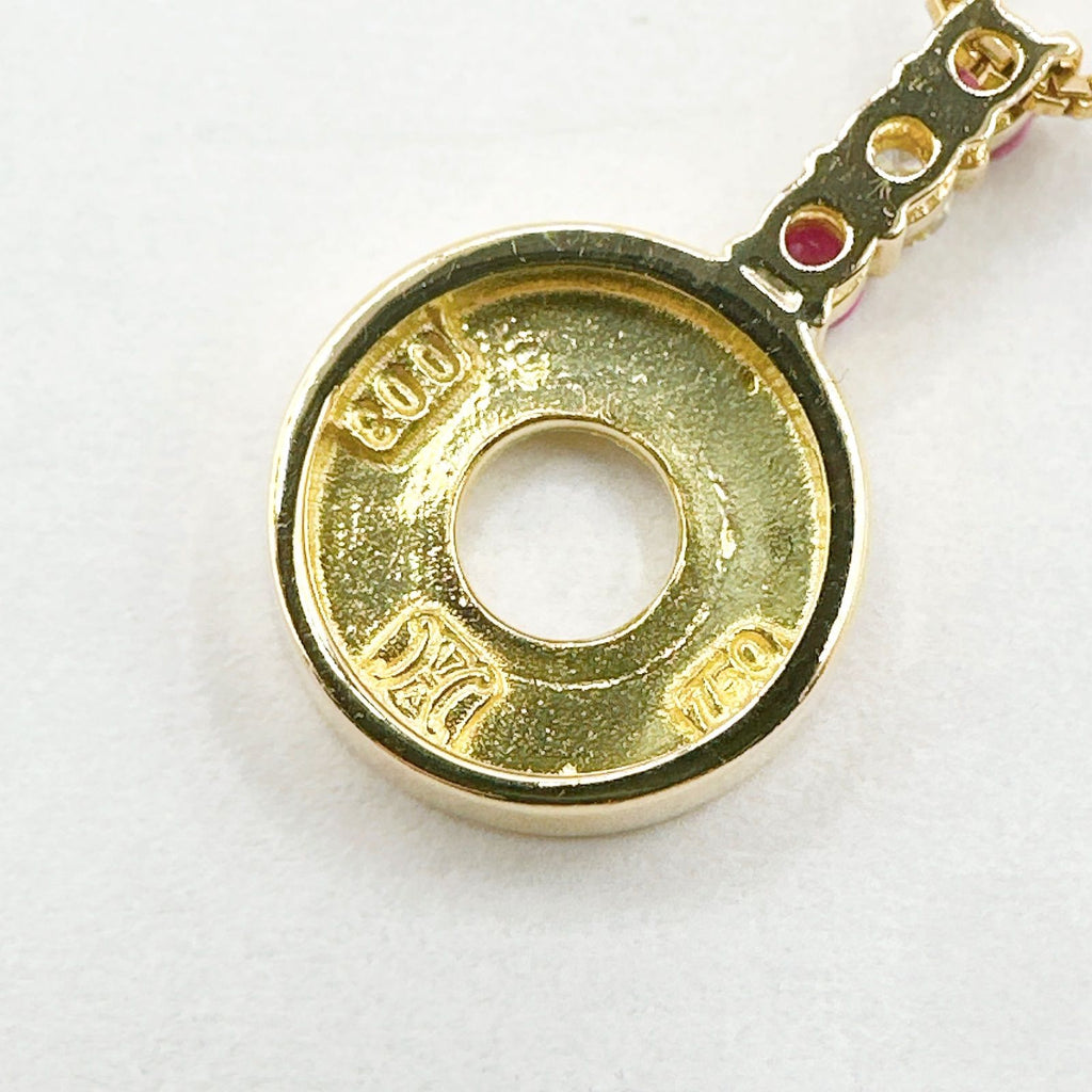 Celine Ruby Diamond Yellow Gold Necklace 42 cm — view 3