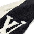 Louis Vuitton Scarf Shawl Wool Nylon Urethane Comfit Black White Winter Fluffy — view 6