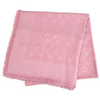 Louis Vuitton Scarf Shawl Monogram Silk Wool Rose Poudre