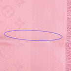 Louis Vuitton Scarf Shawl Monogram Silk Wool Rose Poudre — view 5