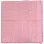 Louis Vuitton Scarf Shawl Monogram Silk Wool Rose Poudre — view 2