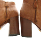 Prada Short Boots Ankle Leather 35.5 Brown YM — view 6