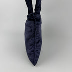 Prada Shoulder Bag Navy Velour Vintage — view 4