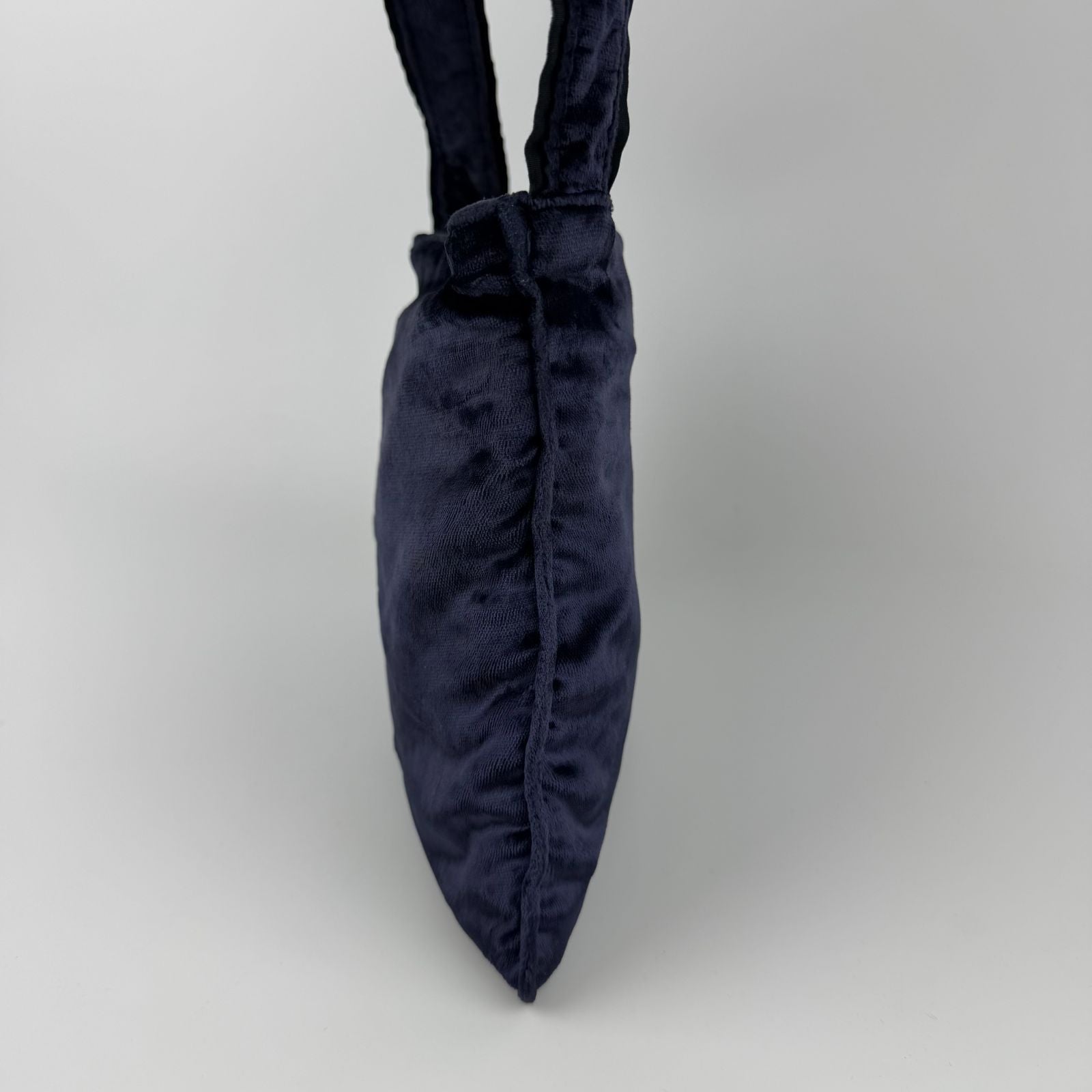 Prada Shoulder Bag Navy Velour Vintage — view 4