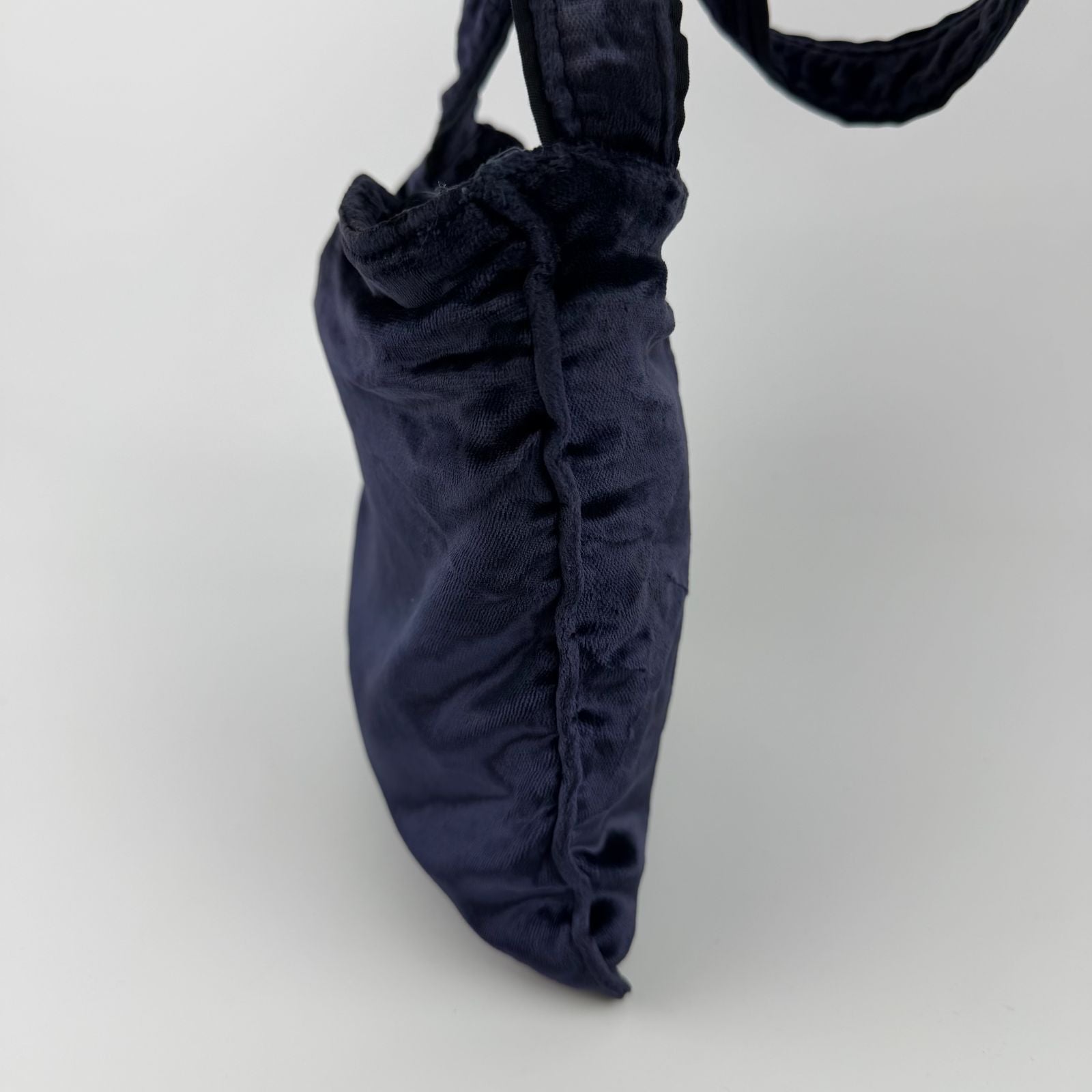 Prada Shoulder Bag Navy Velour Vintage — view 5