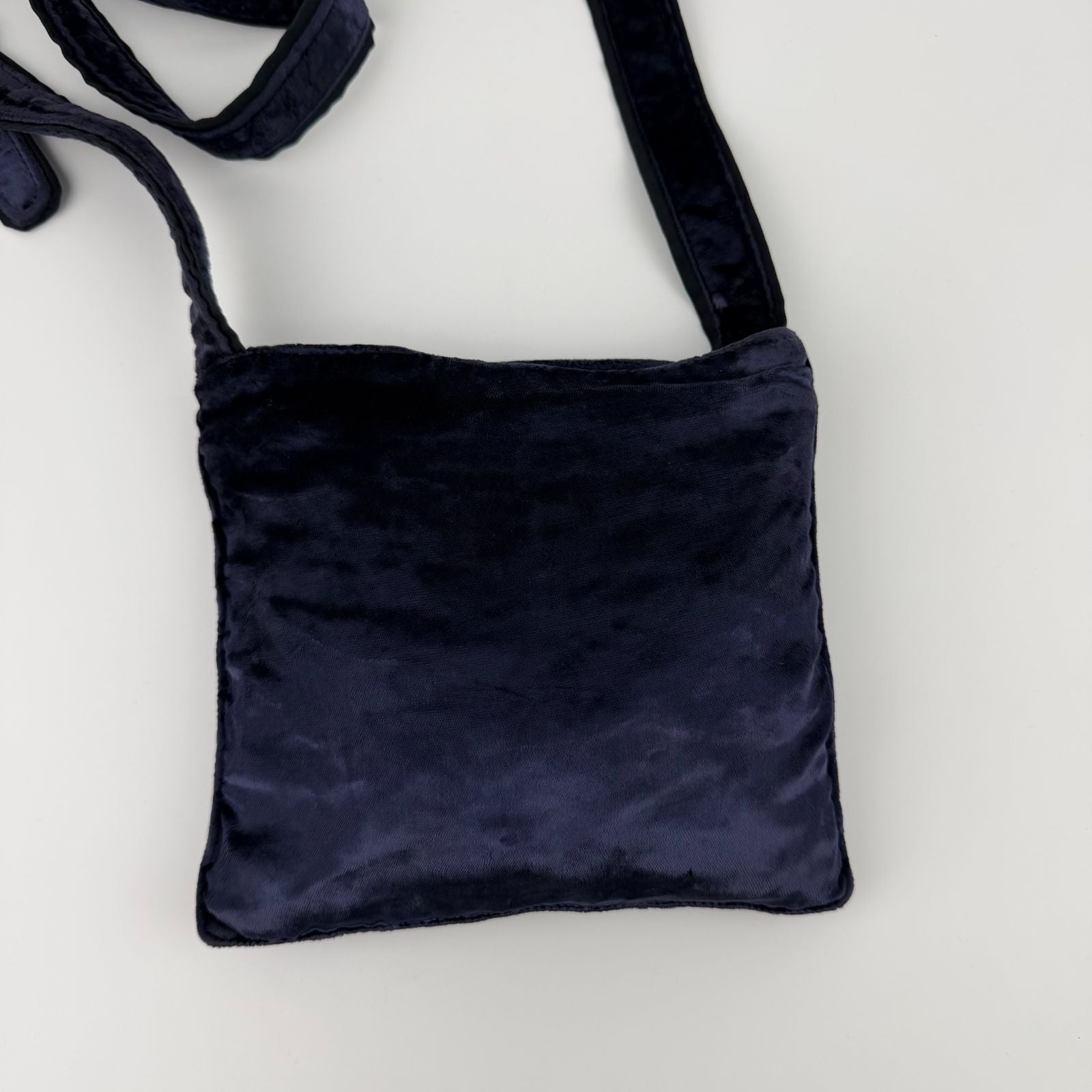 Prada Shoulder Bag Navy Velour Vintage — view 2