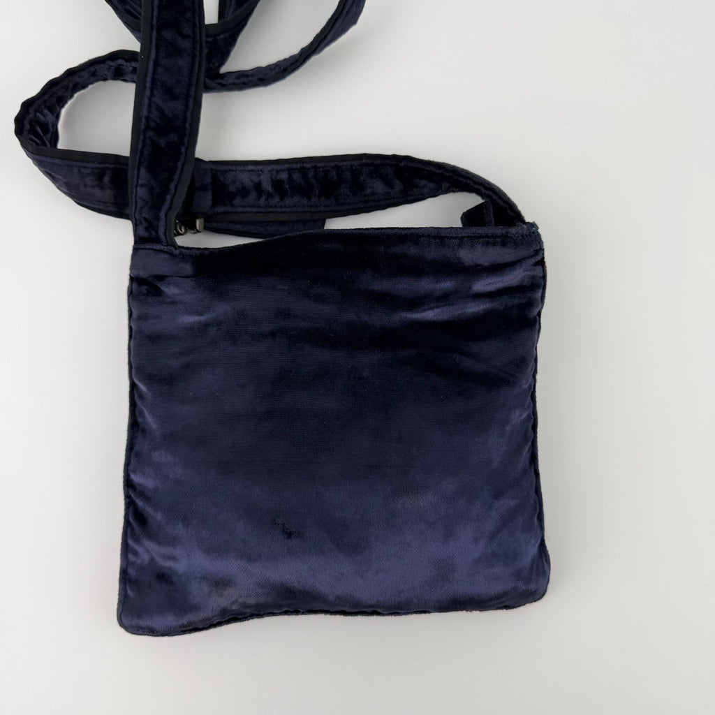 Prada Shoulder Bag Navy Velour Vintage — view 3