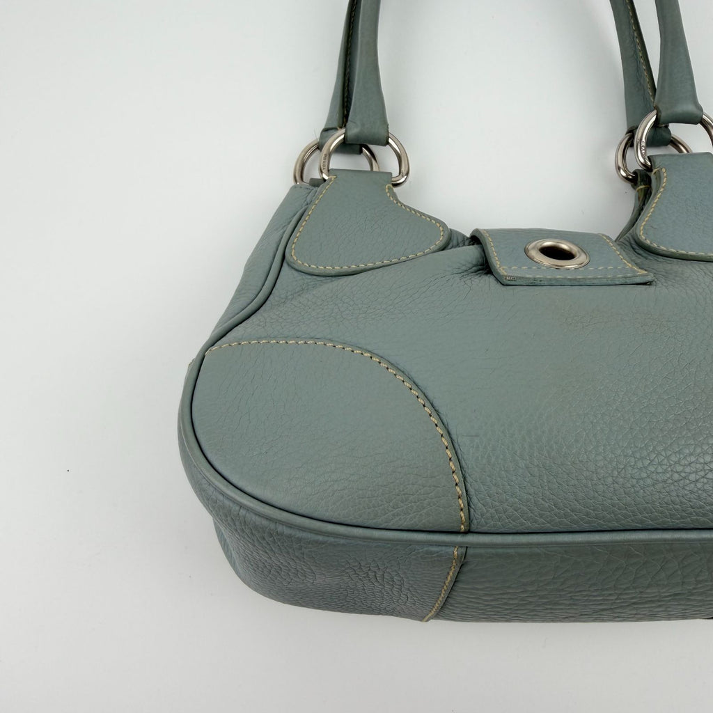 Prada Shoulder Bag Ho Bo Blue Leather Vintage Zi — view 8