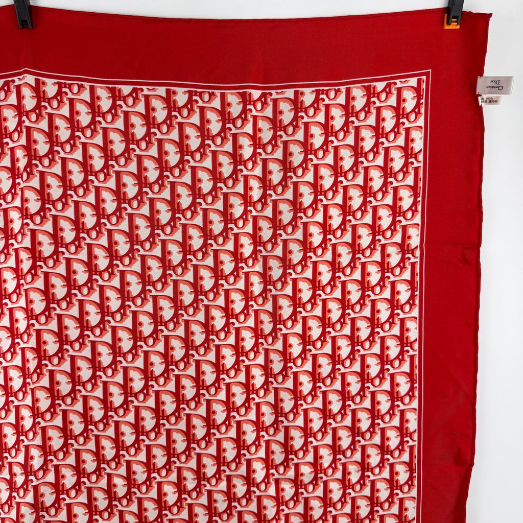 Dior Scarf Red Silk Vintage — view 4