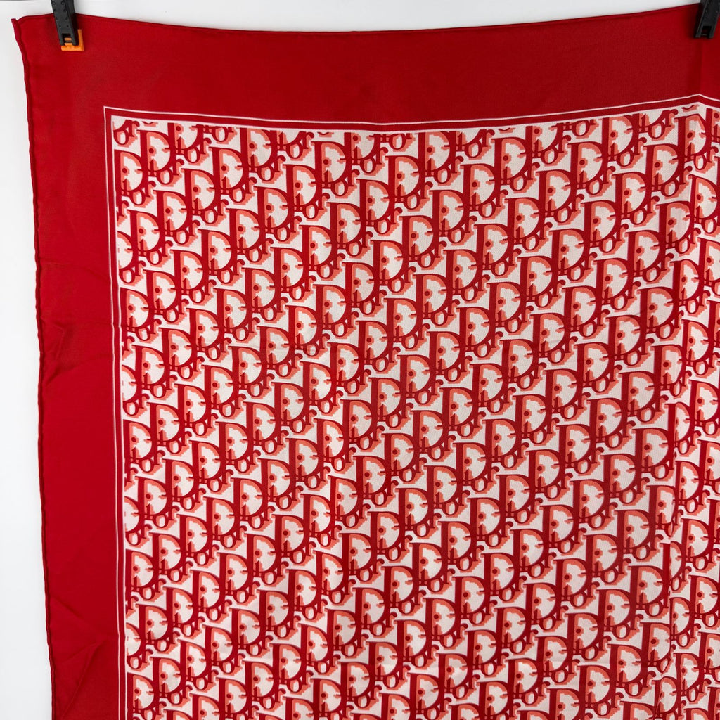 Dior Scarf Red Silk Vintage — view 3