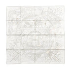 Hermes Silk Scarf Carre 90 Please Hold the Line 11 White Rose Nacre Vert Gray