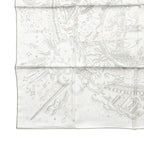 Hermes Silk Scarf Carre 90 Please Hold the Line 11 White Rose Nacre Vert Gray — view 5