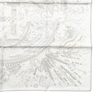 Hermes Silk Scarf Carre 90 Please Hold the Line 11 White Rose Nacre Vert Gray — view 6