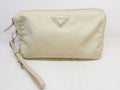 Prada Re-Nylon Pouch Hand Strap Light Beige Nylon
