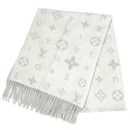 Louis Vuitton Scarf Shawl Cashmere Reykjavik Cloud Cles White Light Blue Winter