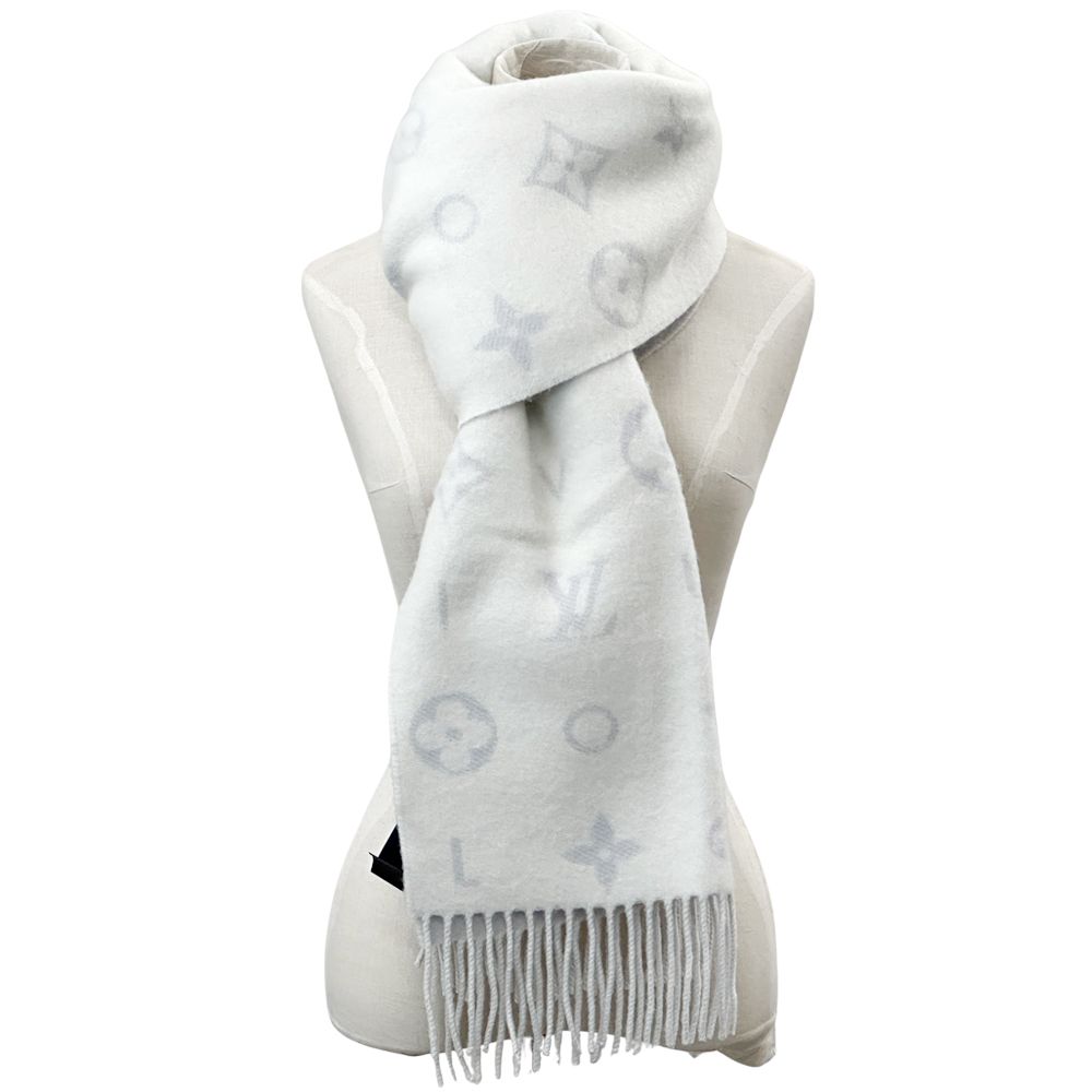 Louis Vuitton Scarf Shawl Cashmere Reykjavik Cloud Cles White Light Blue Winter — view 4