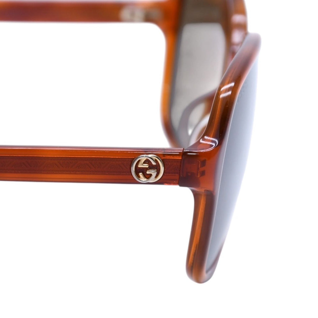 Gucci Sunglasses Brown Black Lens S 58 16 Gold Eyewear — view 8