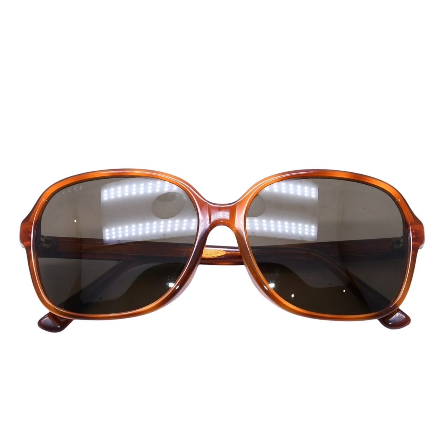 Gucci Sunglasses Brown Black Lens S 58 16 Gold Eyewear — view 2