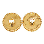 Chanel Vintage Chain Earrings Gold Black Plated — view 3