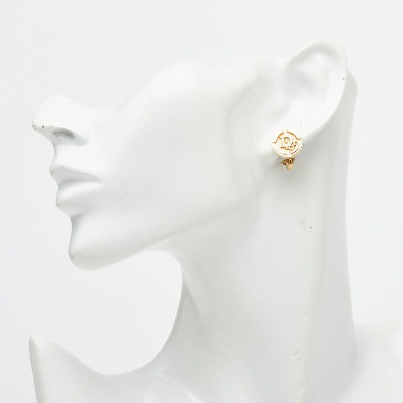 Dior Vintage Logo Earrings Gold Plated — view 5