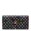 Louis Vuitton Monogram Portefeuille Sarah Wallet Noir Multicolor Leather