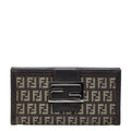 Fendi Zucchino Wallet Brown Canvas Leather