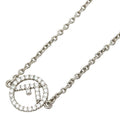 Fendi F's Logo Chain Necklace Silver Metal Cubic Zirconia