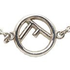 Fendi F's Logo Chain Necklace Silver Metal Cubic Zirconia — view 4