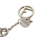 Fendi F's Logo Chain Necklace Silver Metal Cubic Zirconia — view 6