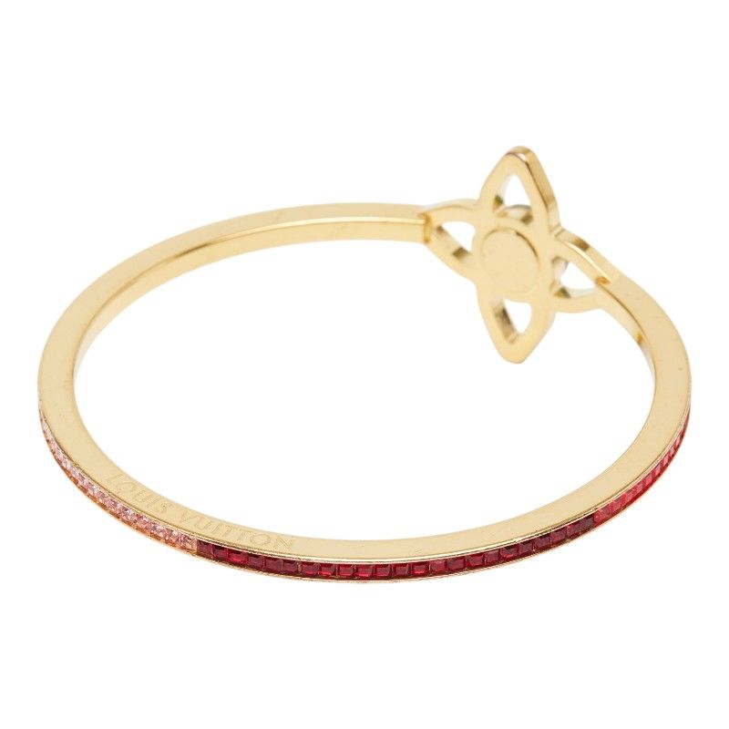 Louis Vuitton Bag Eye Candy Bangle Bracelet S Gold Multicolor Plated Rhinestone — view 2