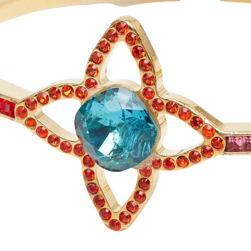 Louis Vuitton Bag Eye Candy Bangle Bracelet S Gold Multicolor Plated Rhinestone — view 3