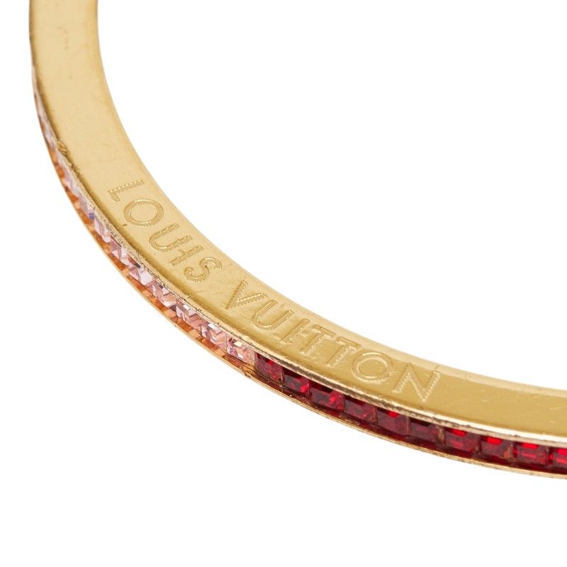 Louis Vuitton Bag Eye Candy Bangle Bracelet S Gold Multicolor Plated Rhinestone — view 4