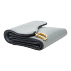 Dior Saddle Lotus Wallet Bifold Blue Gray Leather — view 5