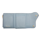 Dior Saddle Lotus Wallet Bifold Blue Gray Leather — view 7