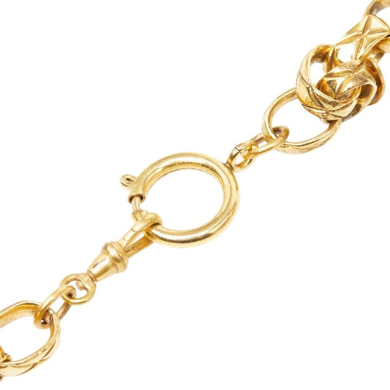 Chanel Chain Necklace Gold Faux Pearl Plated — view 7