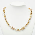 Chanel Chain Necklace Gold Faux Pearl Plated